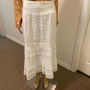 White linen skirt. Great for summer